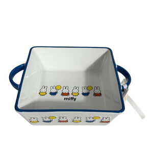 Miffy By Magenta White Blue Ceramic Square Baking Cooking Serving Dish Handles